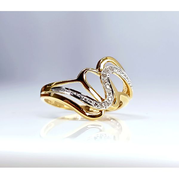 Anel em Ouro 18k Amarelo e Branco com Diamantes