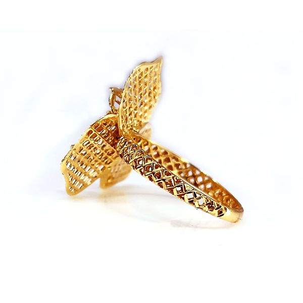 Anel em Ouro 18k Flor Desenhada 