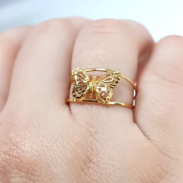 Anel em Ouro 18k Borboleta Diamantada