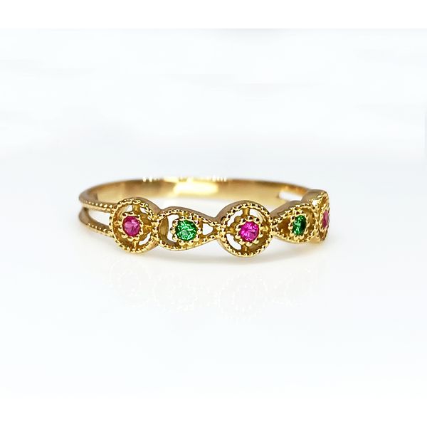 Anel em Ouro 18k Pedras Coloridas
