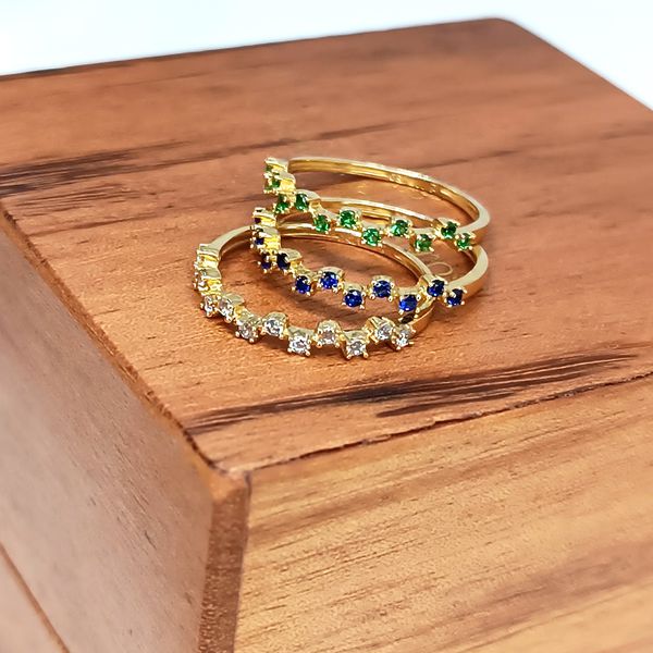 Anel em Ouro 18k Cravejado (Personalize com a Pedra a Sua escolha)