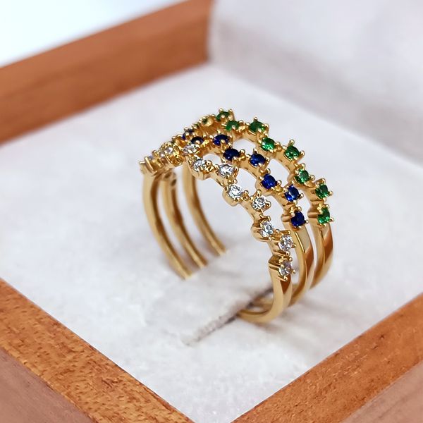 Anel em Ouro 18k Cravejado (Personalize com a Pedra a Sua escolha)