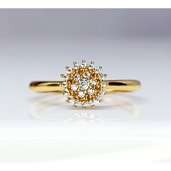 Anel em Ouro 18k Chuveiro Cravejado alto