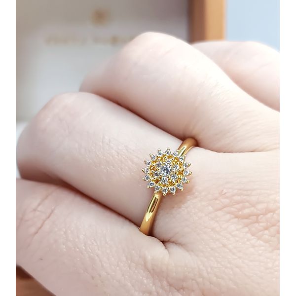 Anel em Ouro 18k Chuveiro Cravejado alto