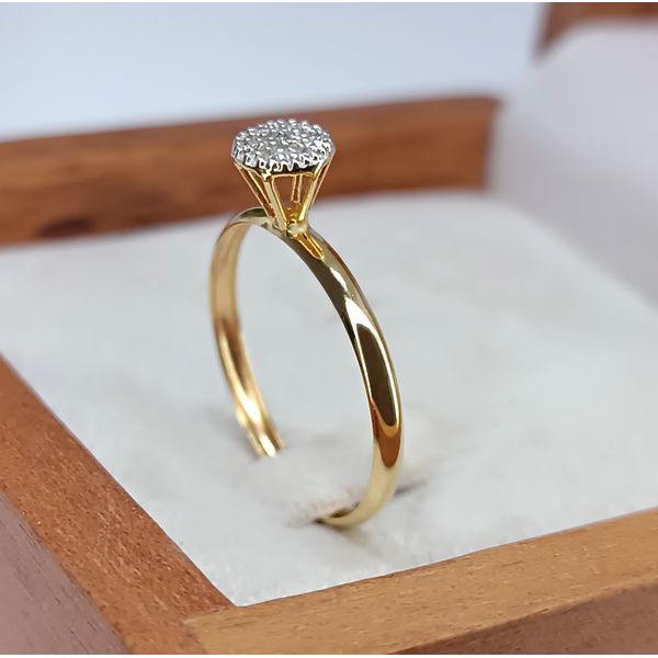 Anel em Ouro 18k Amarelo e Branco chuveiro
