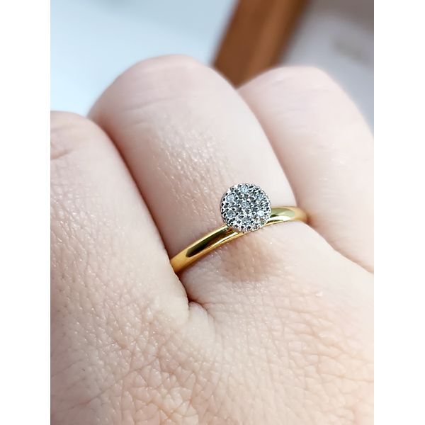 Anel em Ouro 18k Amarelo e Branco chuveiro