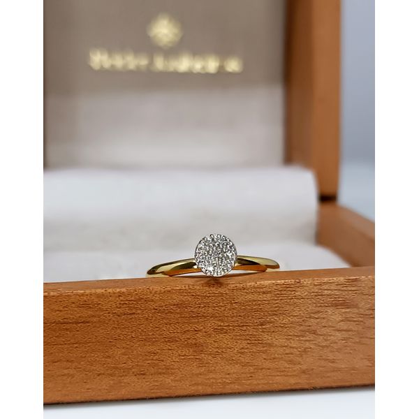 Anel em Ouro 18k Amarelo e Branco chuveiro