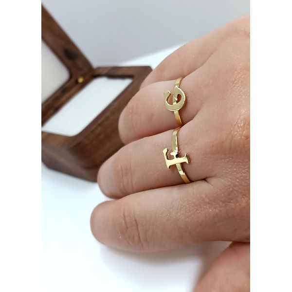 Anel em Ouro 18k Personalizado com Inicial
