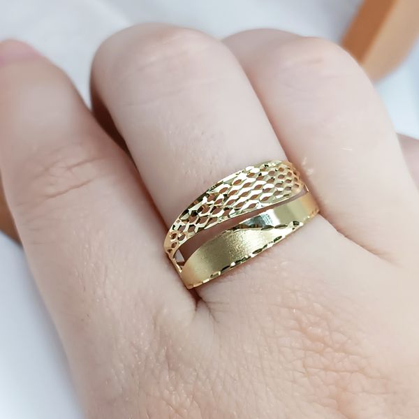 Anel em Ouro 18k Chapa Fosca e Telada