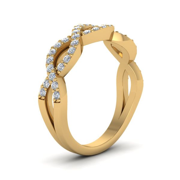 Anel em Ouro 18k Trançado com Diamantes