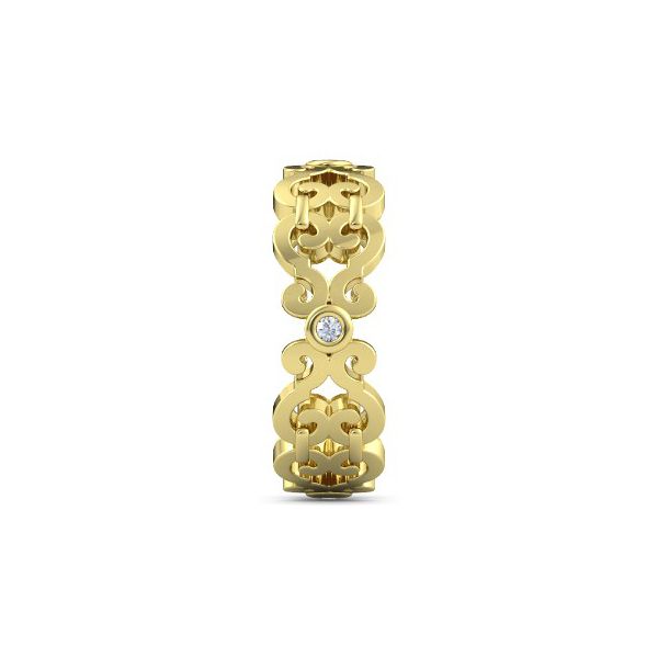 Anel Trabalhado com Diamantes em Ouro Amarelo 18k