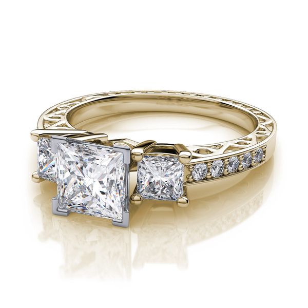 Anel de Noivado com Diamantes Princess 