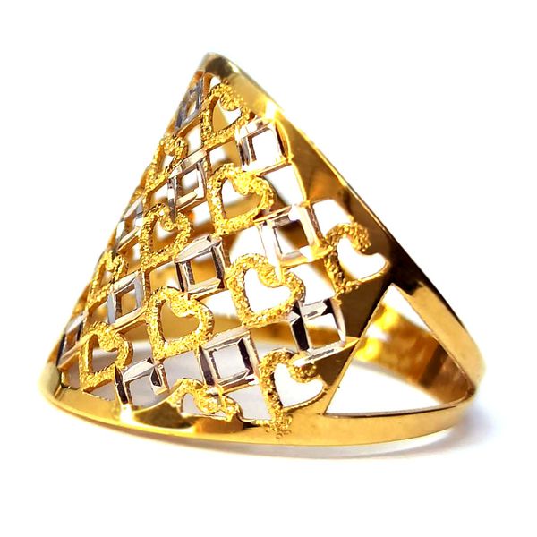 Anel em Ouro 18k Vazado Tricolor