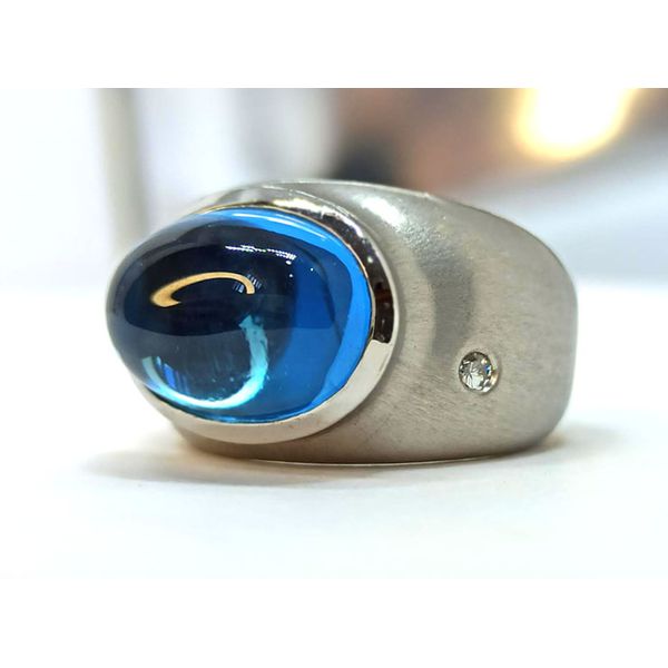 Anel em Ouro Branco 18k Topázio