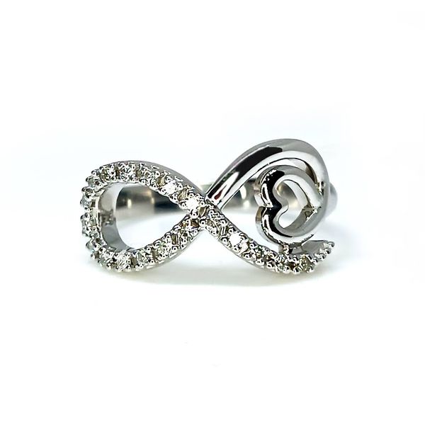 Anel em Ouro 18k Infinito com Diamantes 
