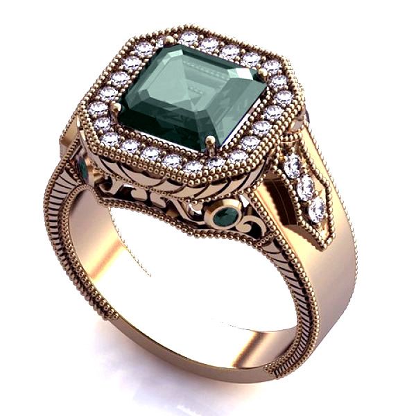 Anel de Formatura Amazonita em Ouro 18k Personalizado com Safira, Rubi, Esmeralda e demais pedras referente ao curso