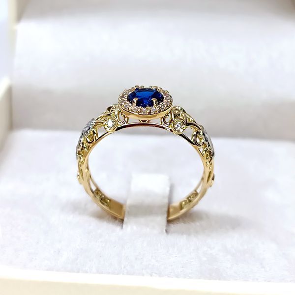 Anel de Formatura Lápis-Lazúli em Ouro 18k Personalizado Safira e demais pedras