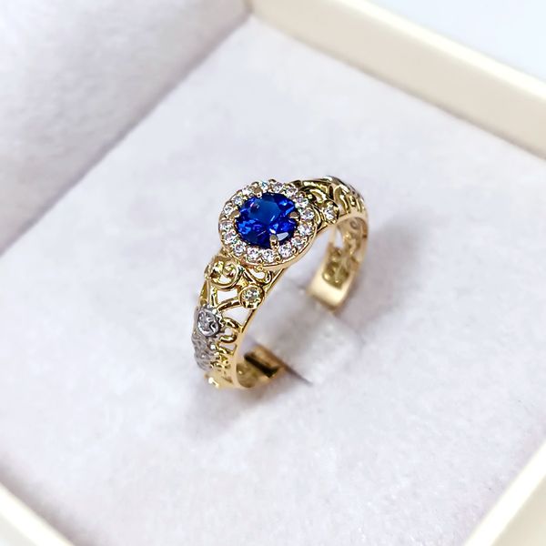 Anel de Formatura Lápis-Lazúli em Ouro 18k Personalizado Safira e demais pedras