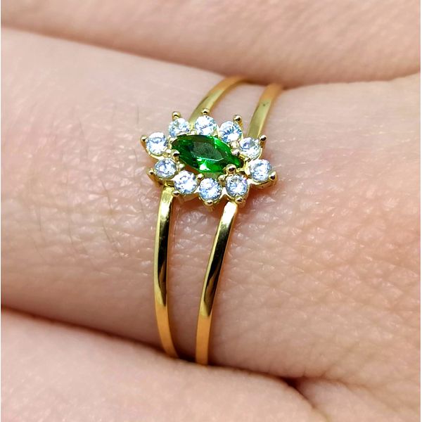 Anel em Ouro 18k Aro duplo cravejado e Personalizado