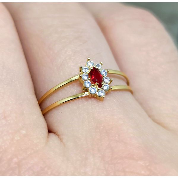 Anel em Ouro 18k Aro duplo cravejado e Personalizado