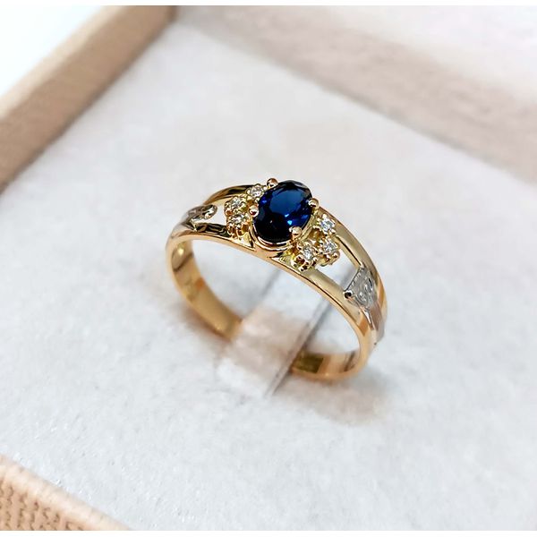 Anel de Formatura em Ouro 18k Personalizado com o Curso Escolhido Safira Azul