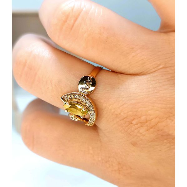Anel de Formatura em Ouro 18k Citrino 