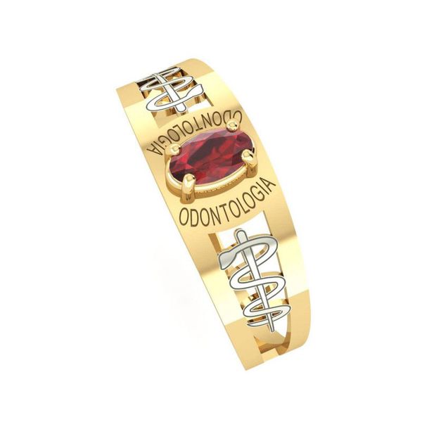 Anel de Formatura Ouro 18k Personalizado para o curso de Odontologia e demais cursos