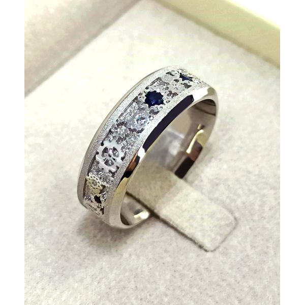 Anel de Formatura em Ouro 18k Personalizado para o curso de Engenharia e Safira Azul