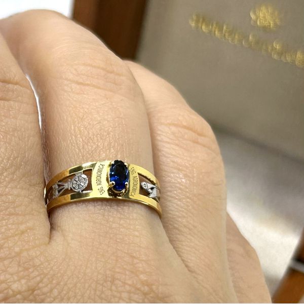 Anel de Formatura Ouro 18k Personalizado para o curso de Engenharia Agrônomica e demais cursos