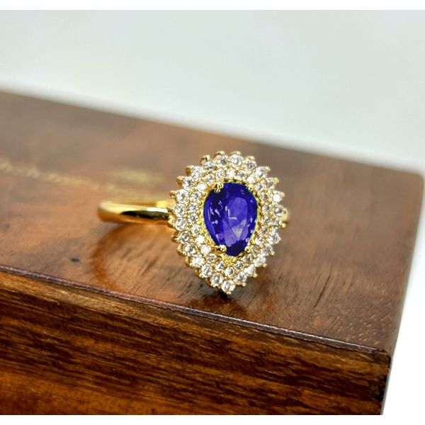 Anel de Formatura em Ouro 18k Gota Safira