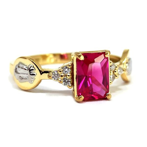 Anel de Formatura Direito Feminino com Pedra Baguete e Brilhantes