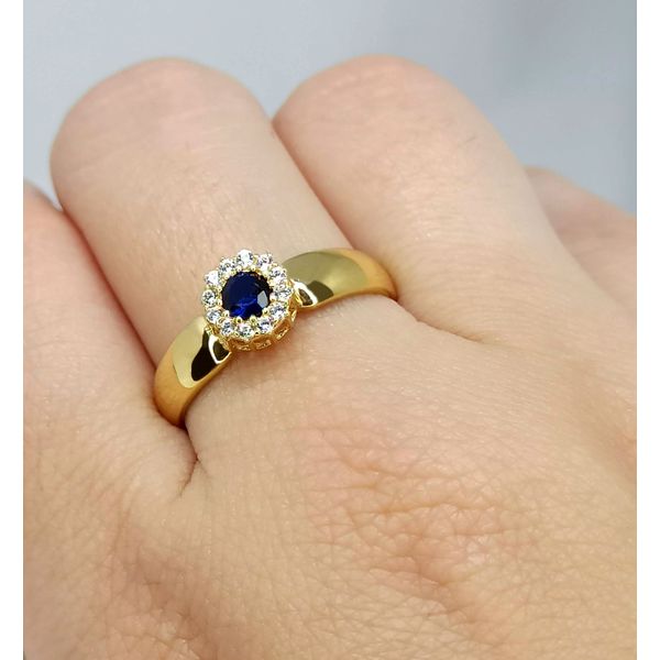 Anel de Formatura em Ouro 18k com Pedra Redonda Central 