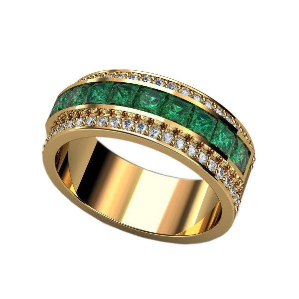  Anel De Formatura Ouro 18k Com Diamantes e Pedras Naturais 