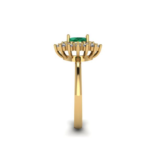 Anel de Formatura Oval Borda Dupla com Pedras em Ouro