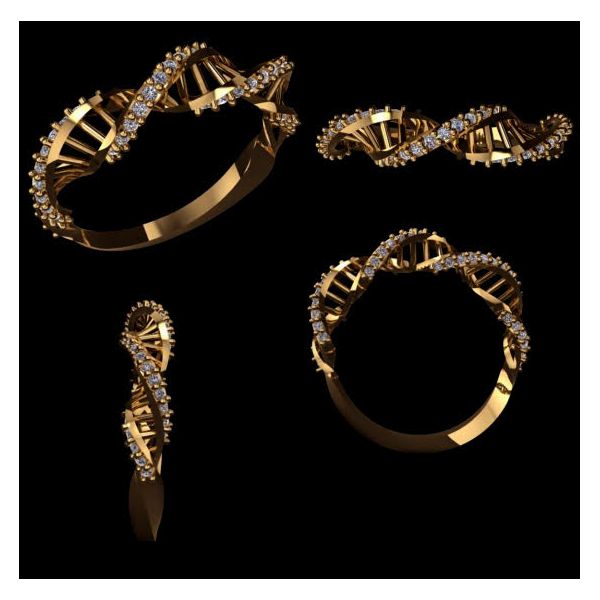 Anel de Formatura em Ouro 18k DNA com Pedras