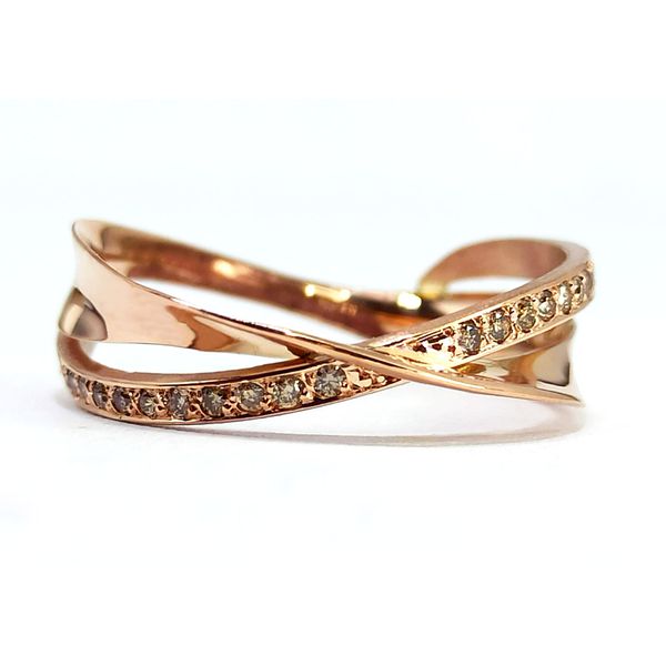 Anel em Ouro 18k Rosê com Diamante Champanhe