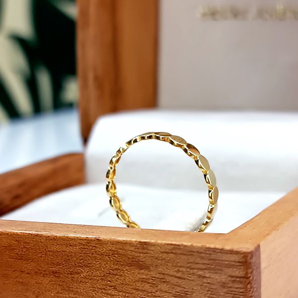 Anel em Ouro 18k Bolinhas Chapa Fosca e Polida