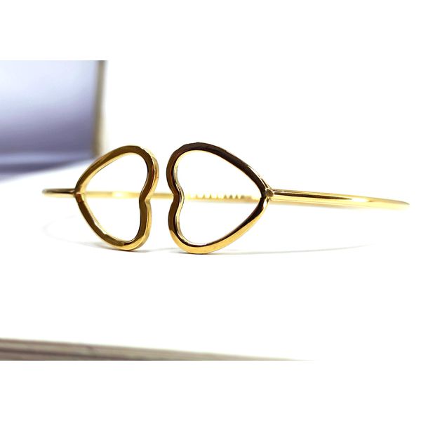Bracelete em Ouro 18k Corações Vazados