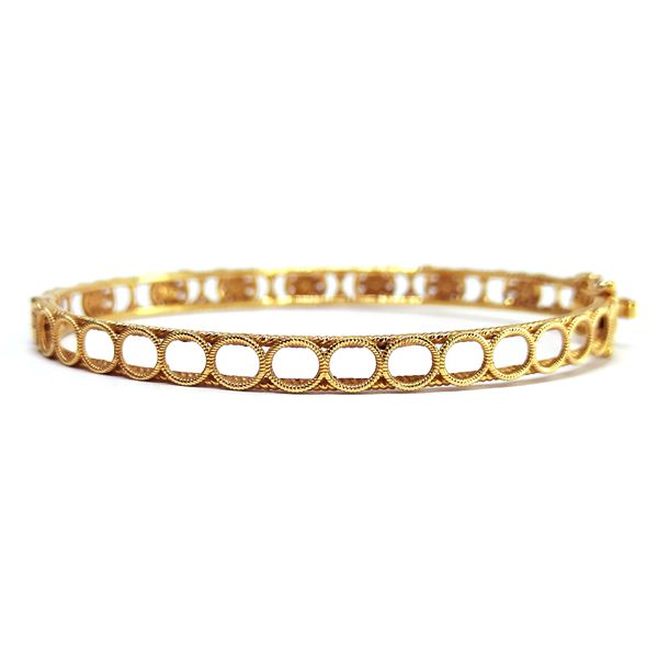Bracelete em Ouro 18k Círculos com Flor