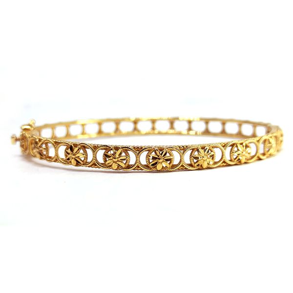 Bracelete em Ouro 18k Círculos com Flor