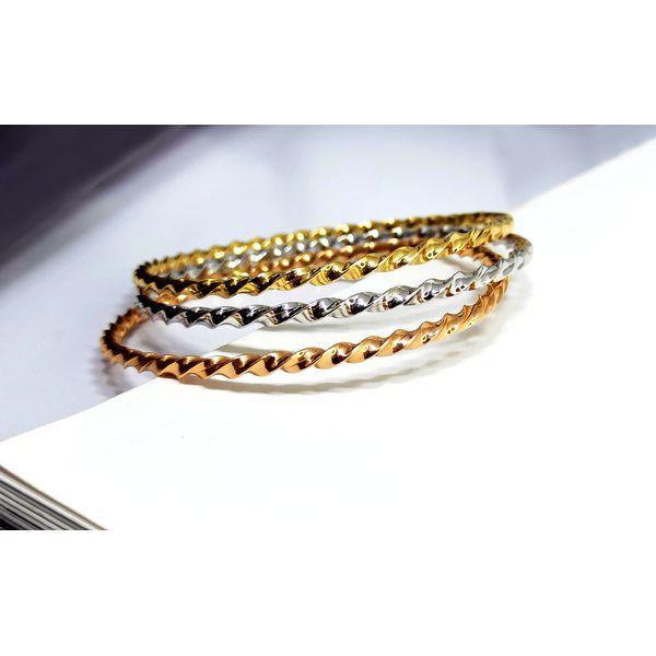 Bracelete Torcido em Ouro 18k Sem Pedra Libanesa