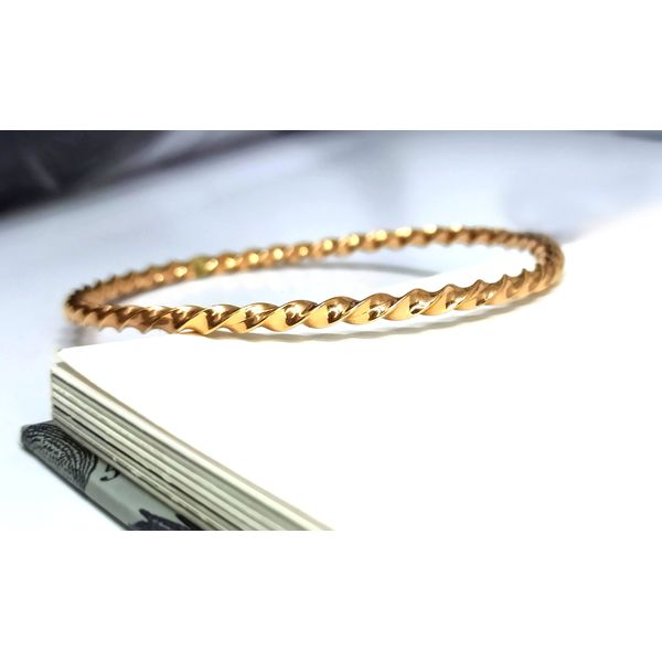 Bracelete Torcido em Ouro 18k Sem Pedra Libanesa