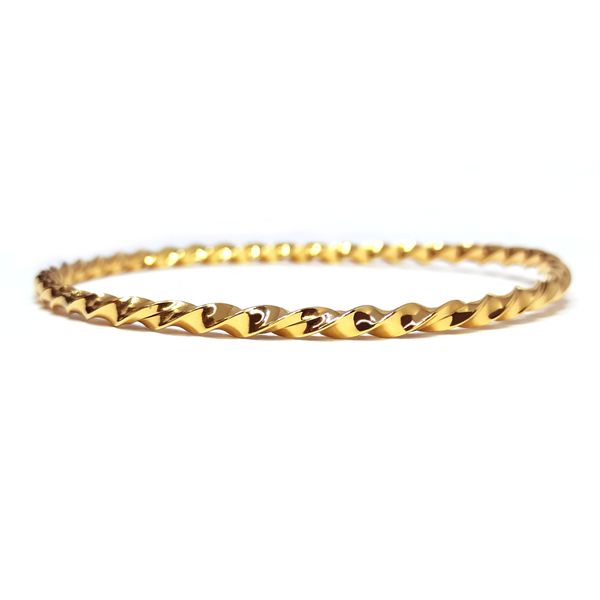 Bracelete Torcido em Ouro 18k Sem Pedra Libanesa
