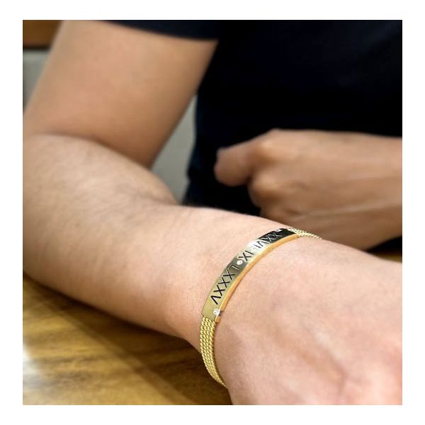 Bracelete Chronos Romanus Ouro 18k Personalizado