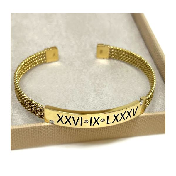 Bracelete Chronos Romanus Ouro 18k Personalizado