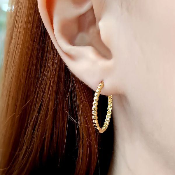 Brinco em Ouro 18k Argola com Bolinhas