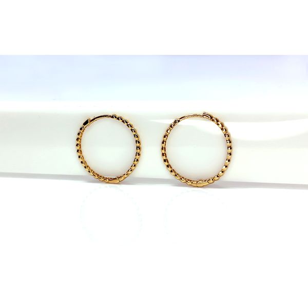 Brinco em Ouro 18k Argola com Bolinhas