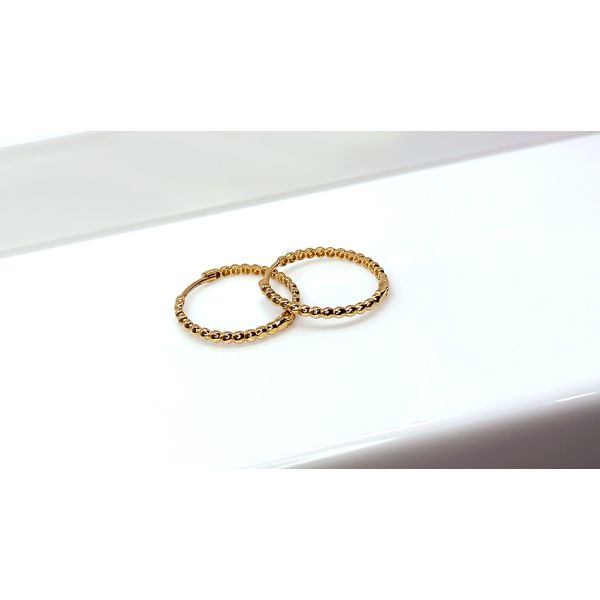 Brinco em Ouro 18k Argola com Bolinhas