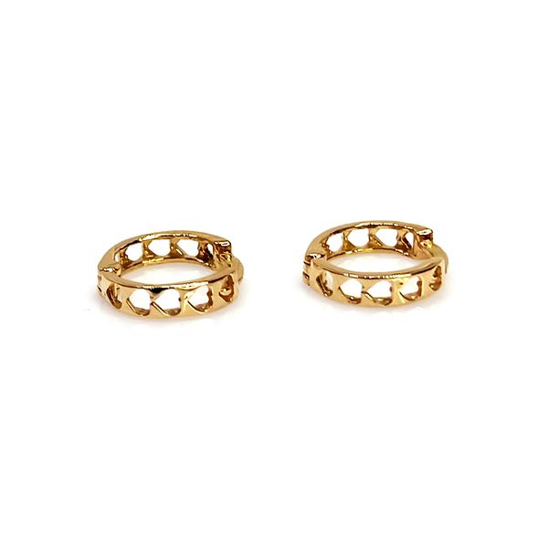 Brinco de Argola em Ouro 18k Coração 