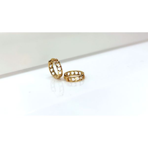 Brinco de Argola em Ouro 18k Coração 